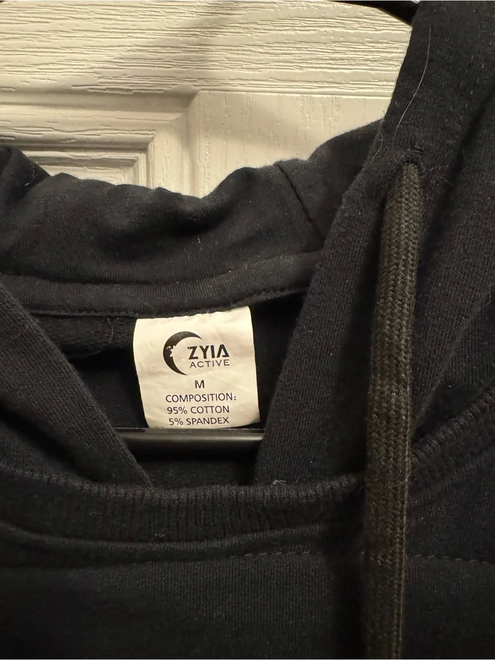 ZYIA Quilted Black Pullover Hoodie - Picture 2 of 3